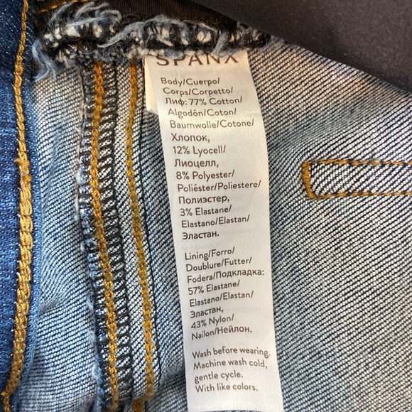 SPANX Denim Legging Distressed Jeans Medium Wash 6 - Picture 9 of 10